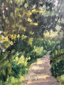 Old oil on panel signed landscape French School of the 20th Century