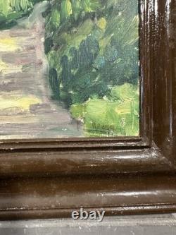 Old oil on panel signed landscape French School of the 20th century