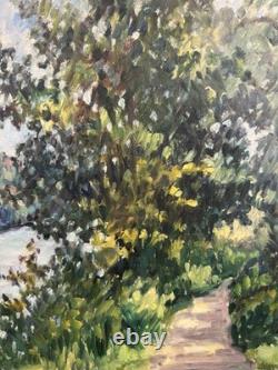 Old oil on panel signed landscape French School of the 20th century