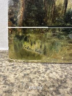 Old oil on panel the bocage Nantes Marais Poitevin Guérande