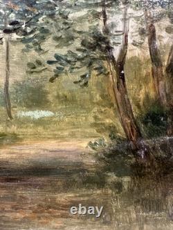 Old oil on panel the bocage Nantes Marais Poitevin Guérande