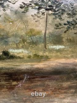 Old oil on panel the bocage Nantes Marais Poitevin Guérande