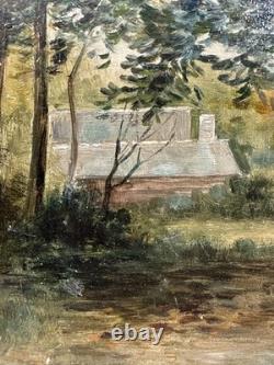 Old oil on panel the bocage Nantes Marais Poitevin Guérande