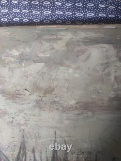 Old oil on wood canvas painting of a Dutch marine landscape by a renowned painter