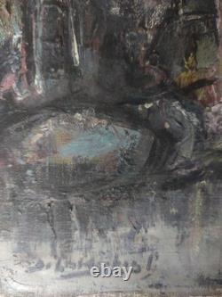 Old oil on wood canvas painting of a Dutch marine landscape by a renowned painter