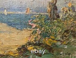 Old oil on wood early 20th century signed OLIVE (Henri de Martigues)