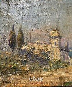 Old oil on wood early 20th century signed OLIVE (Henri de Martigues)
