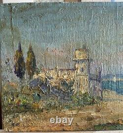 Old oil on wood early 20th century signed OLIVE (Henri de Martigues)
