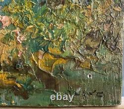 Old oil on wood early 20th century signed OLIVE (Henri de Martigues)
