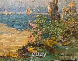 Old oil on wood early 20th century signed OLIVE (Henri de Martigues)