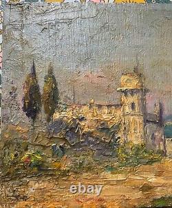 Old oil on wood early 20th century signed OLIVE (Henri de Martigues)