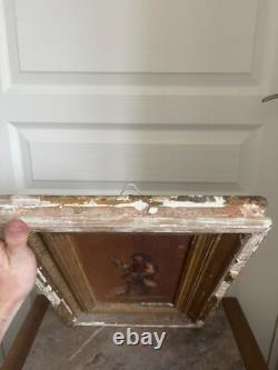 Old oil on wood panel, framed, signed musketeer, 19th century
