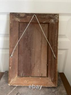 Old oil on wood panel, framed, signed musketeer, 19th century
