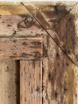 Old oil painting 18th 19th century portrait of a woman receiving communion Wooden key frame