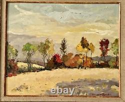 Old oil painting, Autumn in Lorraine