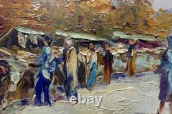 Old oil painting Paris Quays Booksellers Notre Dame Robert Giovani/Frame