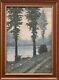 Old Oil Painting Xix Landscape Lakeside Trees Impressionism Deruyk