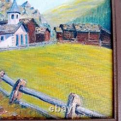 Old oil painting landscape on panel. Framed. Signed Alfred Jean Foretay