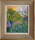 Old Oil Painting Landscape Spring Bormes-les-mimosas Fauvism Naive Signed