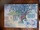 Old Oil Painting Of A Lively Garden Landscape, Signed H. Bodin-avon, B&eacute;n&eacute;zit