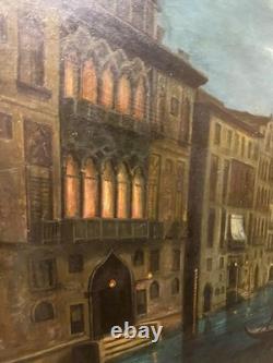 Old oil painting of the Basilica of Santa Maria della Salute, Grand Canal, Venice, Italy