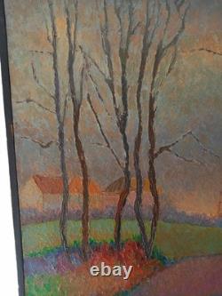 Old oil painting on canvas
