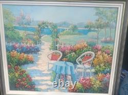 Old oil painting on canvas