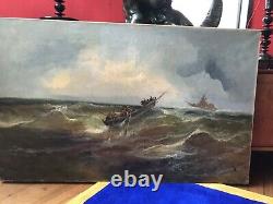 Old oil painting on canvas