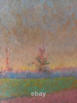 Old oil painting on canvas