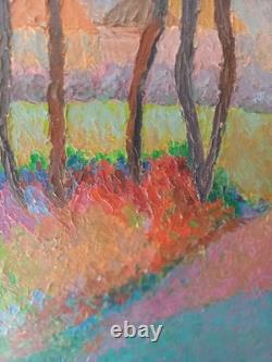 Old oil painting on canvas