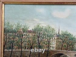 Old oil painting on canvas Maurice Ghiglion Green signed and framed