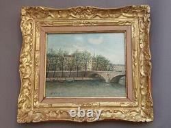 Old oil painting on canvas Maurice Ghiglion Green signed framed