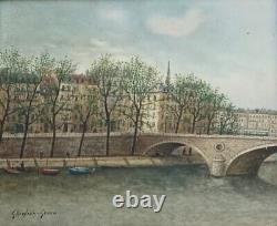 Old oil painting on canvas Maurice Ghiglion Green signed framed