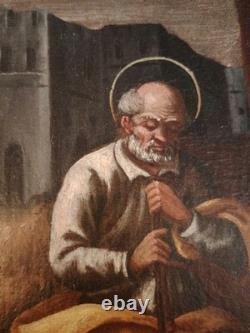 Old oil painting on canvas, Nativity, 17th/18th centuries #D7#