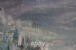 Old oil painting on canvas, Provençal landscape, olive trees, dimensions 73 x 50 cm