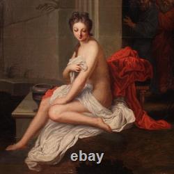 Old oil painting on canvas Suzanne and the Elders 18th century