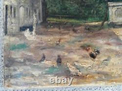 Old oil painting on canvas landscape nature oil