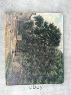 Old oil painting on canvas landscape nature oil