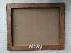Old oil painting on canvas landscape nature oil