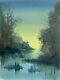 Old Oil Painting On Canvas Of A Lakeside Landscape Signed C. Ebel Christian Ebel