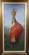 Old Oil Painting On Canvas Of A Water Carrier With The Red Shawl, Portugal
