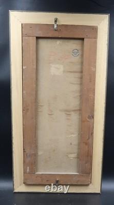 Old oil painting on canvas of a water carrier with the red shawl, Portugal