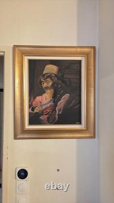 Old oil painting on canvas, signed