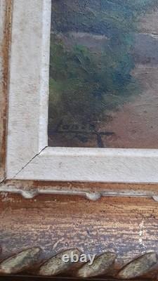 Old oil painting on canvas, signed