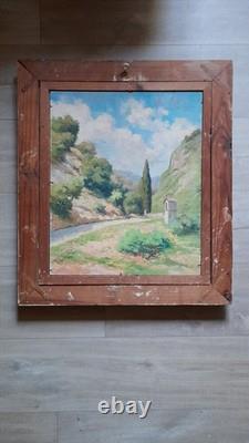 Old oil painting on canvas, signed