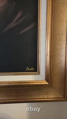 Old oil painting on canvas, signed