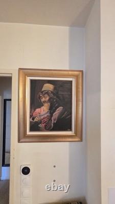 Old oil painting on canvas, signed