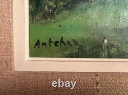 Old oil painting on canvas signed Antcher