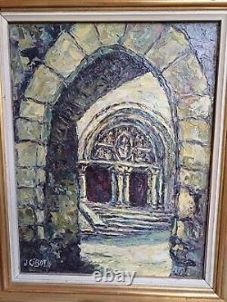 Old oil painting on canvas signed J. Cibot