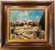 Old Oil Painting On Canvas Signed, Framed, Mid 20th Century In Perfect Condition